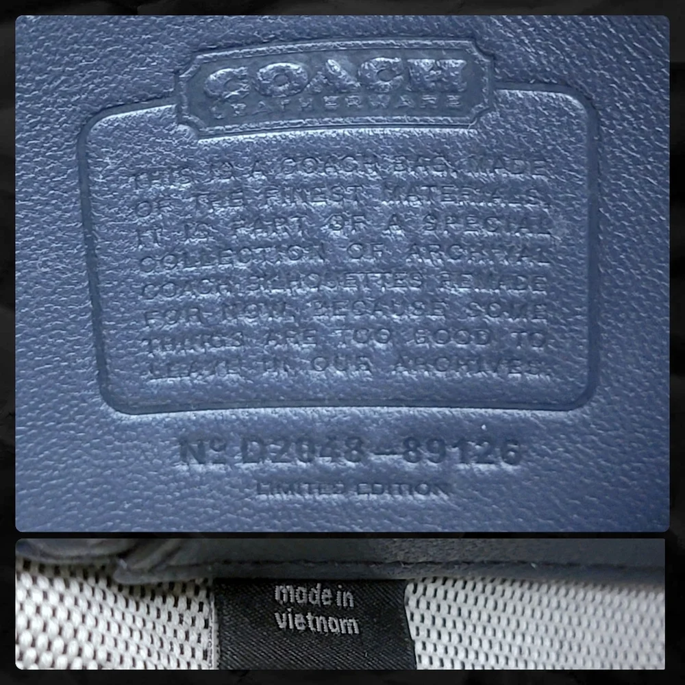 Coach 89126 Rambler 16 Colorblock Tan Blue Pink Leather Crossbody Bag